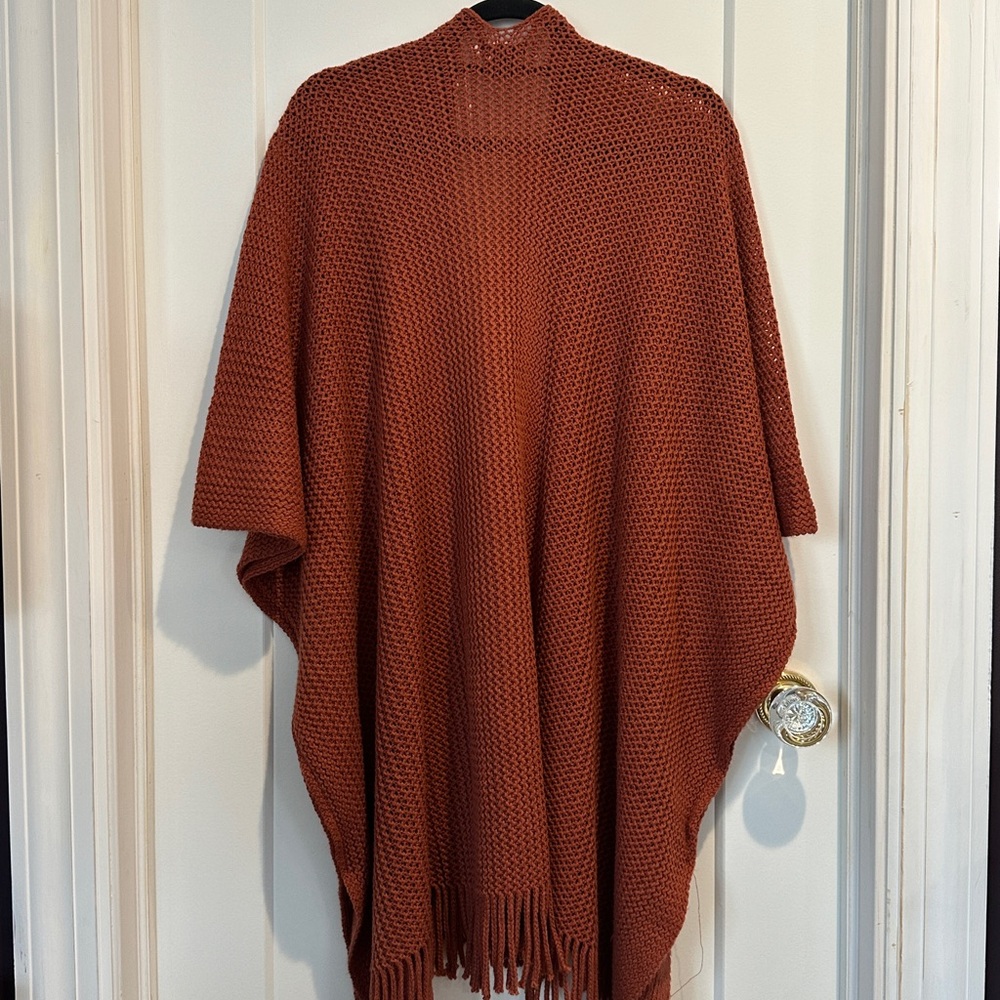 Rust Open Front Knit Cardigan - Picture 2 of 4